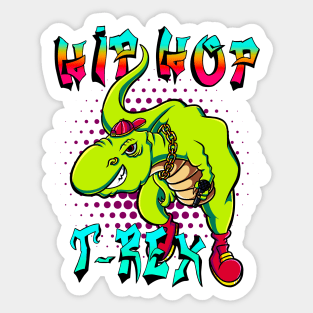 Cool Hip-Hop T-Rex Dinosaur Rap MC Sticker